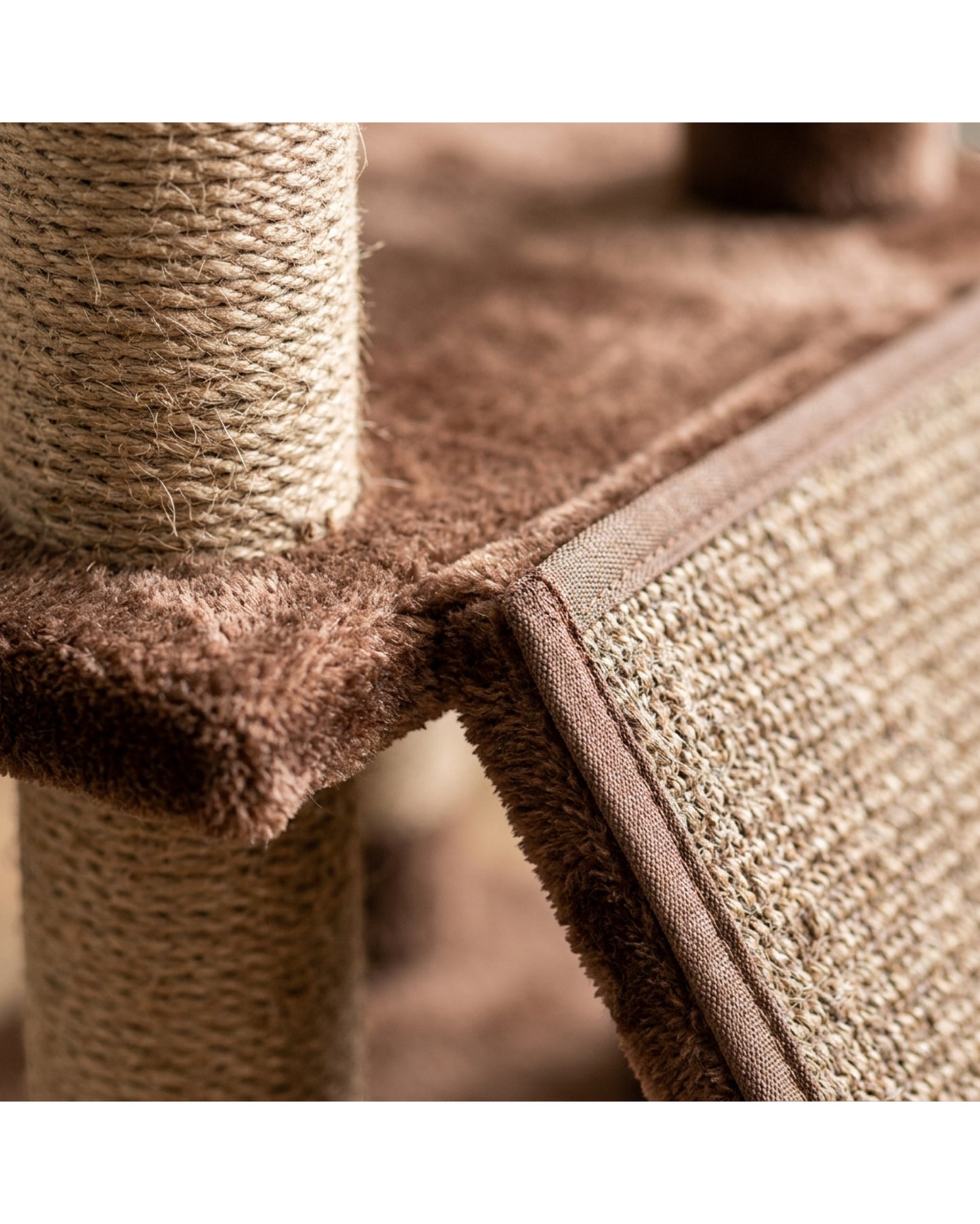 Gndvj Cat Tree Brown 95 cm with Scratching Ramp