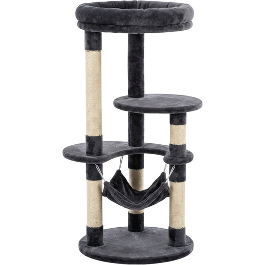 Gndvj Cat Tree Charcoal Gray 105 cm with Hammock