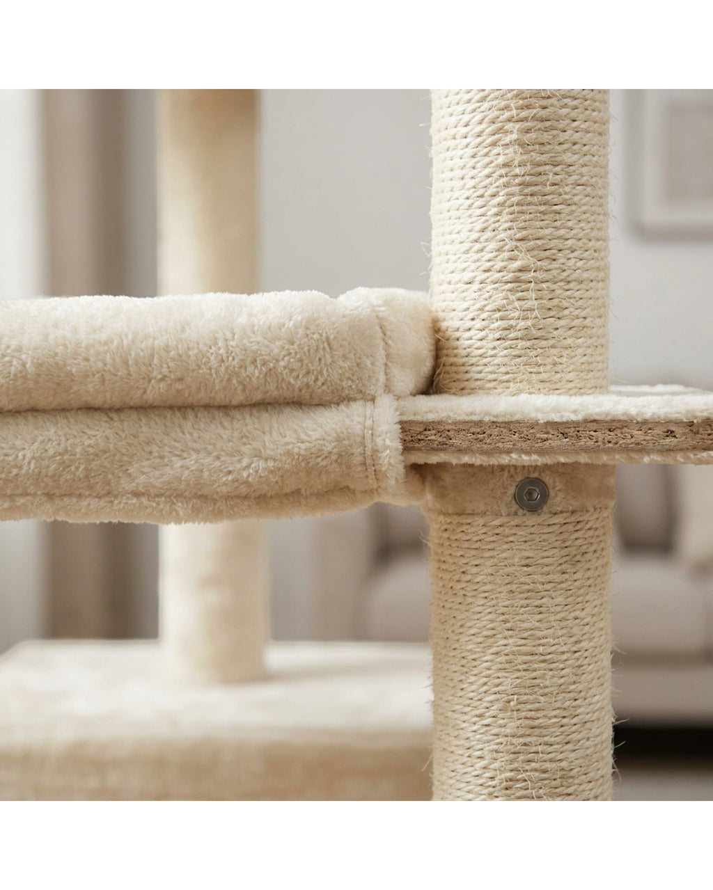 Gndvj Tall Cat Tree Cream 150 cm with Perches