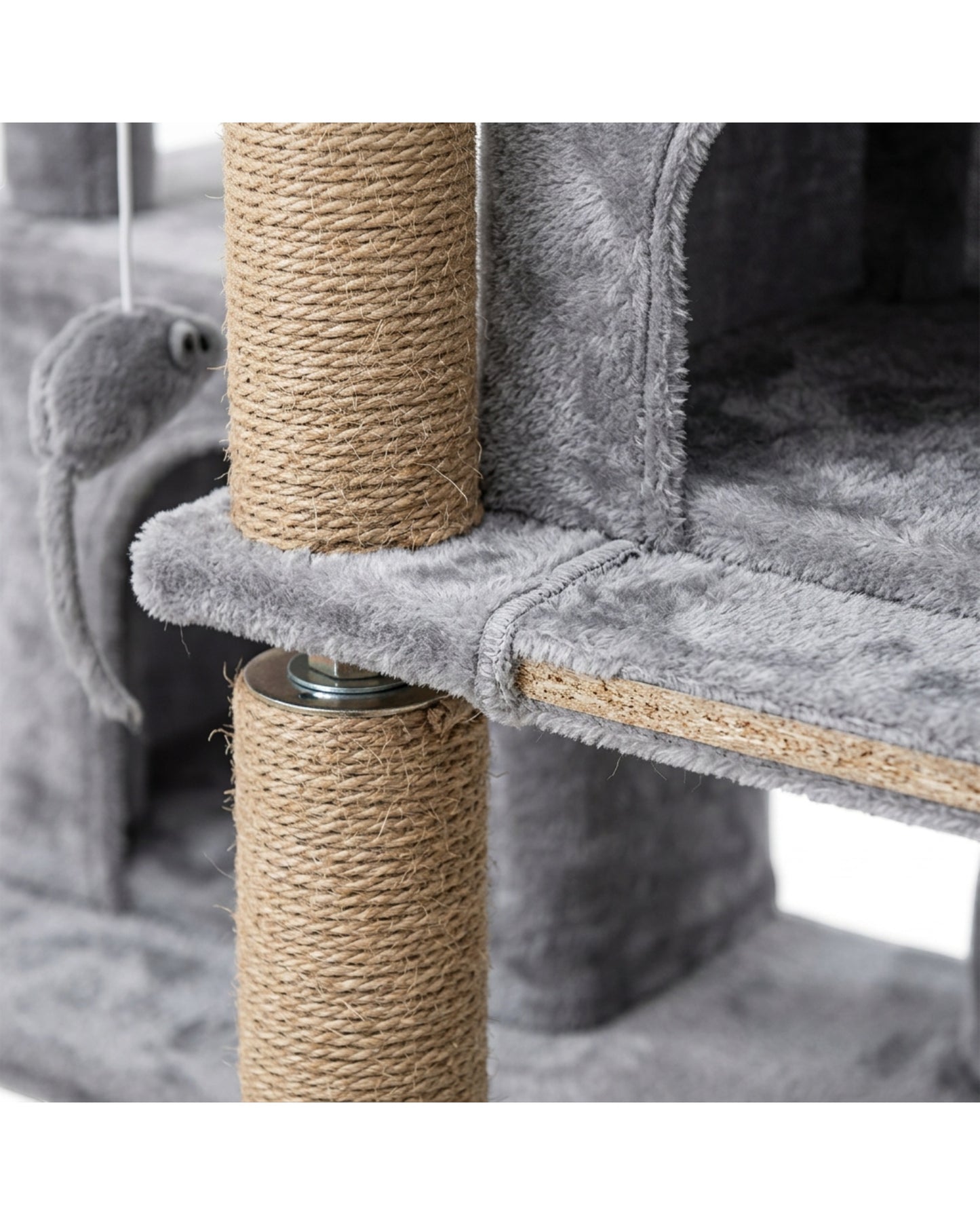 Gndvj Multi Level Cat Tree Gray 120 cm with Sisal Posts