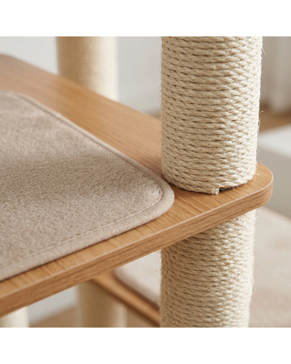 Gndvj Wood Style Cat Tree Natural 130 cm